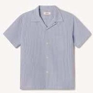 Buck Mason Mist Draped Twill Short Sleeve One Pocket Shirt XXL Soft Blue‎ Basic